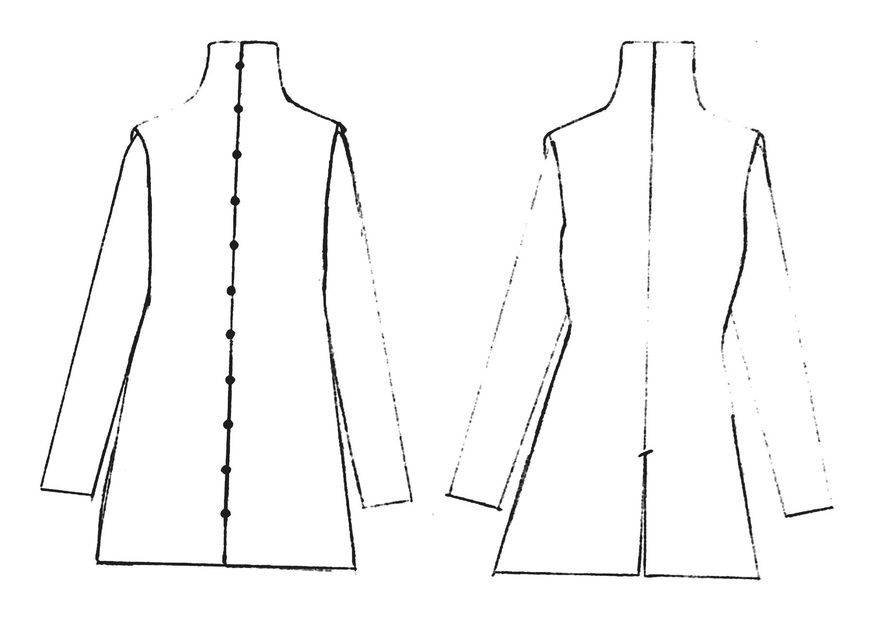 Look 2 technical flats — my hand drawing