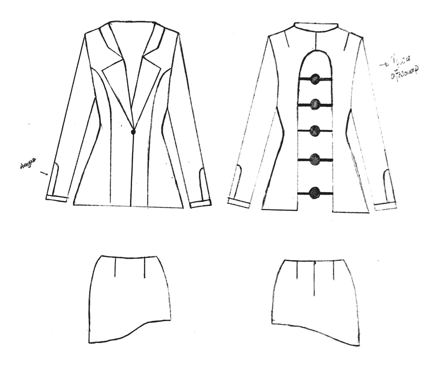 Look 4 technical flats — my hand drawing