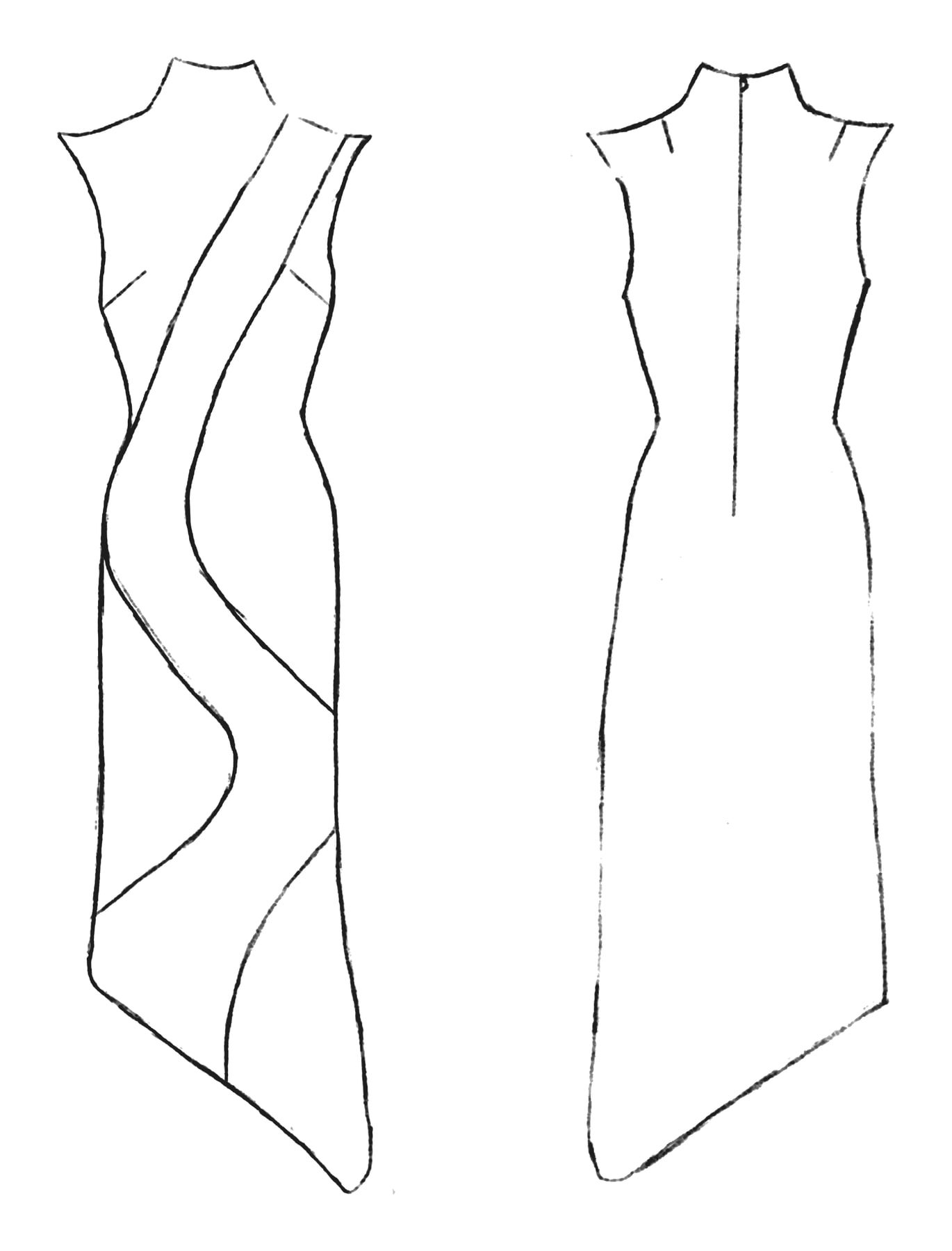 Look 8 technical flats — my hand drawing