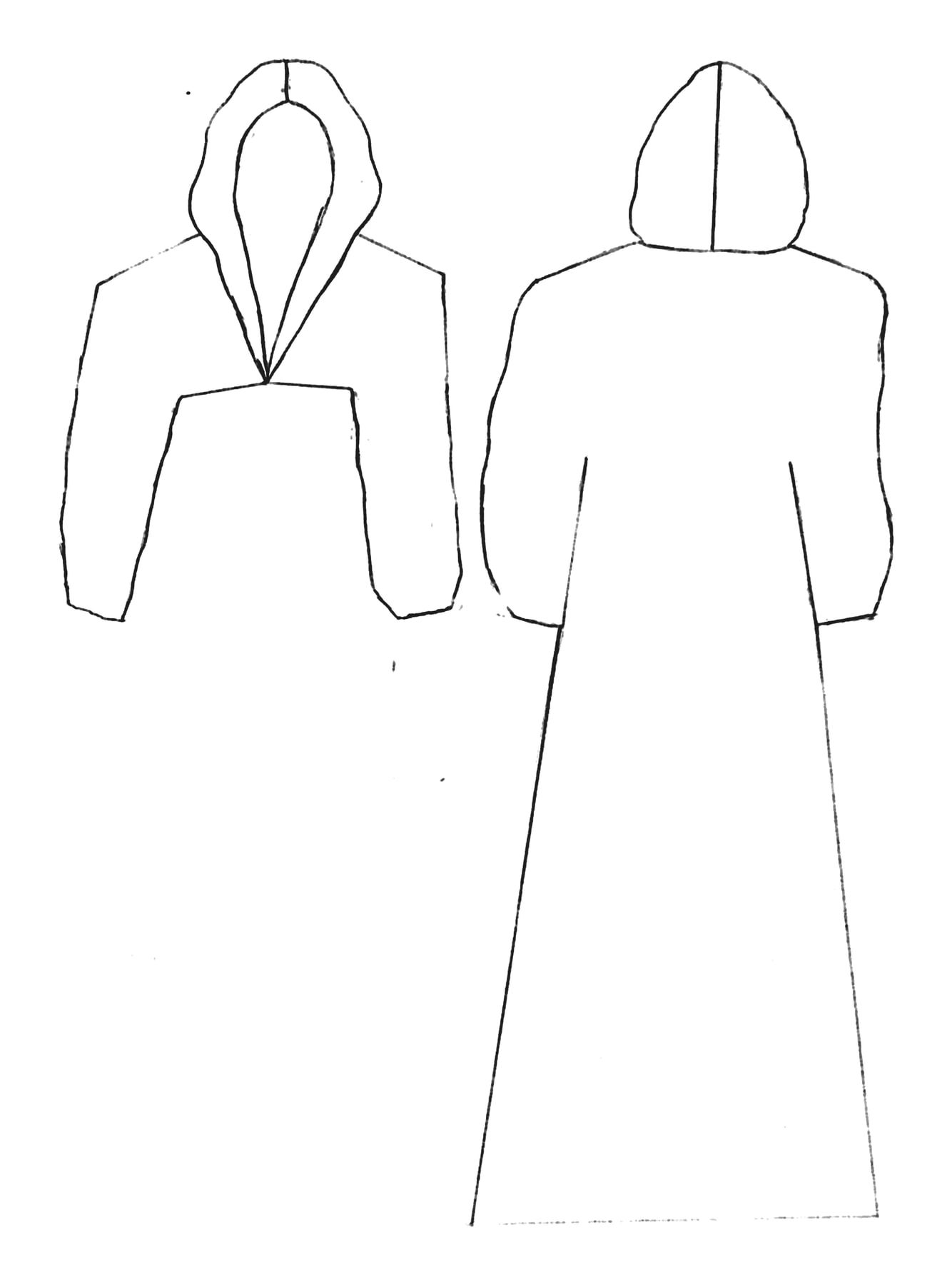 Look 5 technical flats — my hand drawing