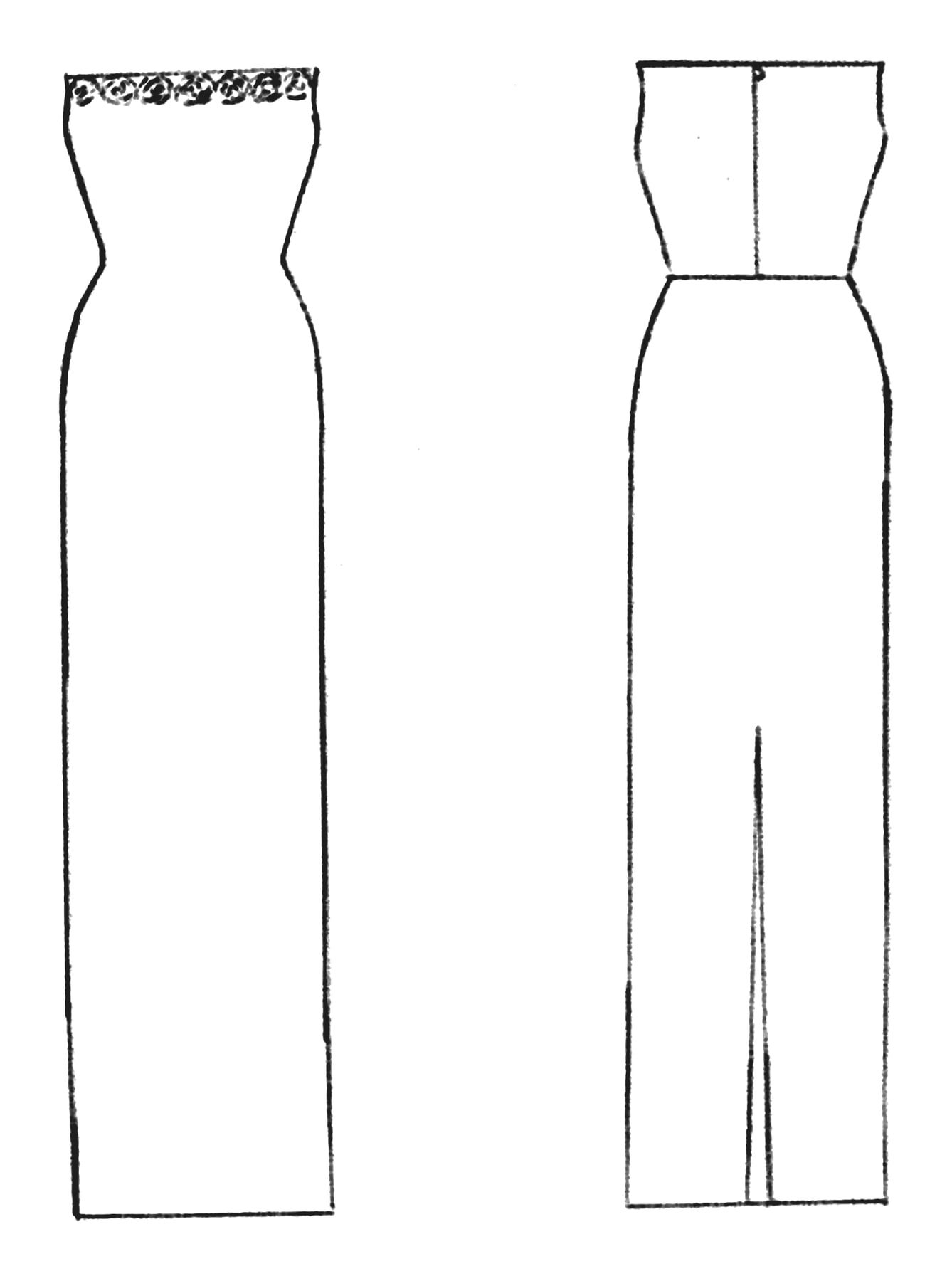 Look 5 technical flats — my hand drawing