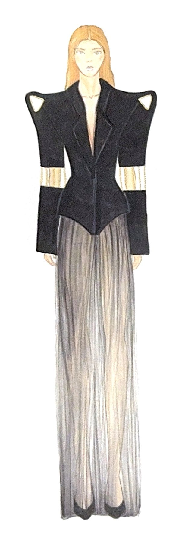 Look 6 fashion illustration — my hand drawing