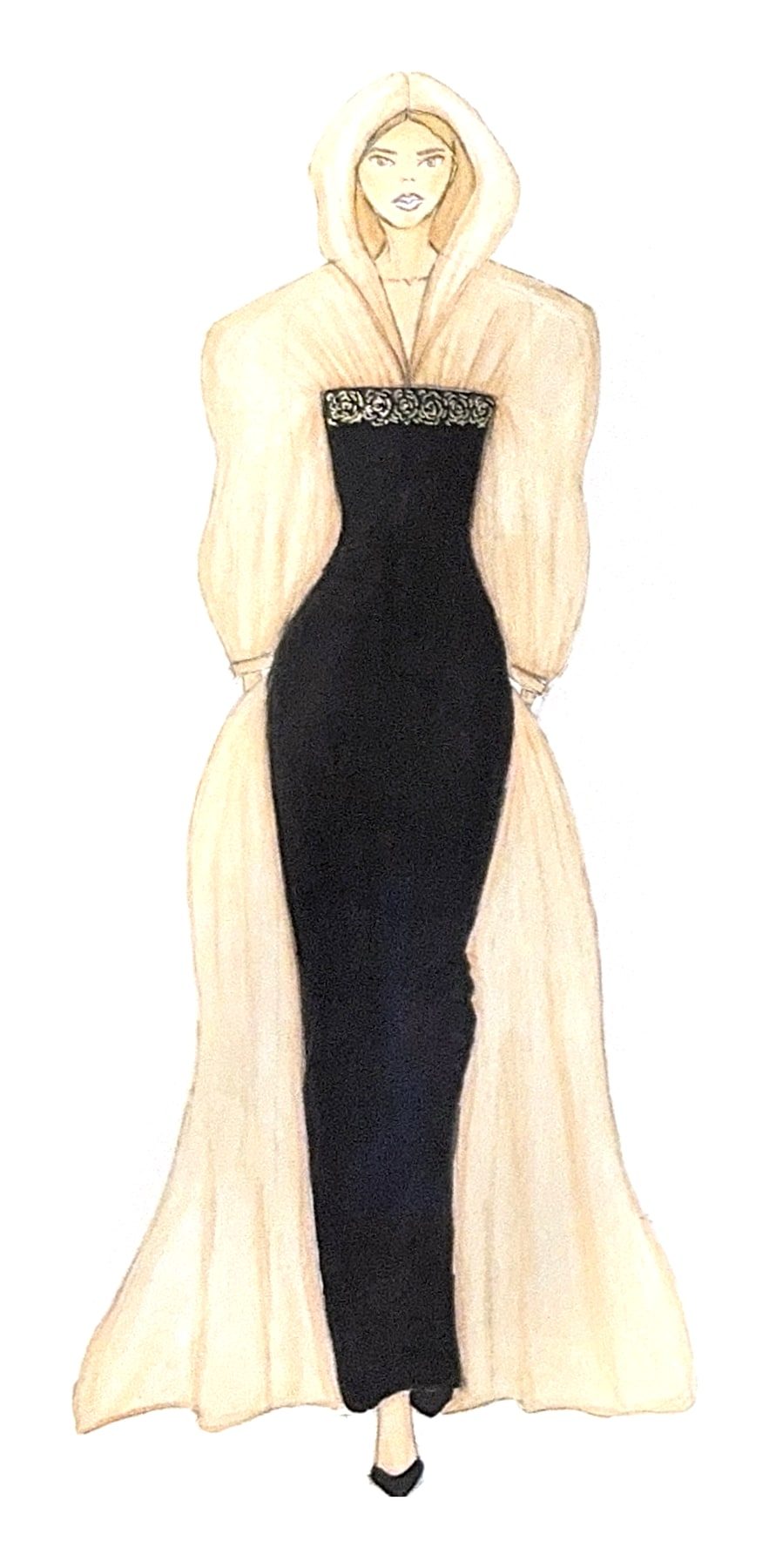 Look 5 fashion illustration — my hand drawing
