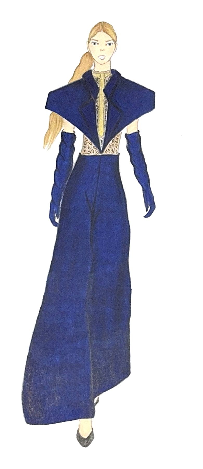 Look 7 fashion illustration — my hand drawing