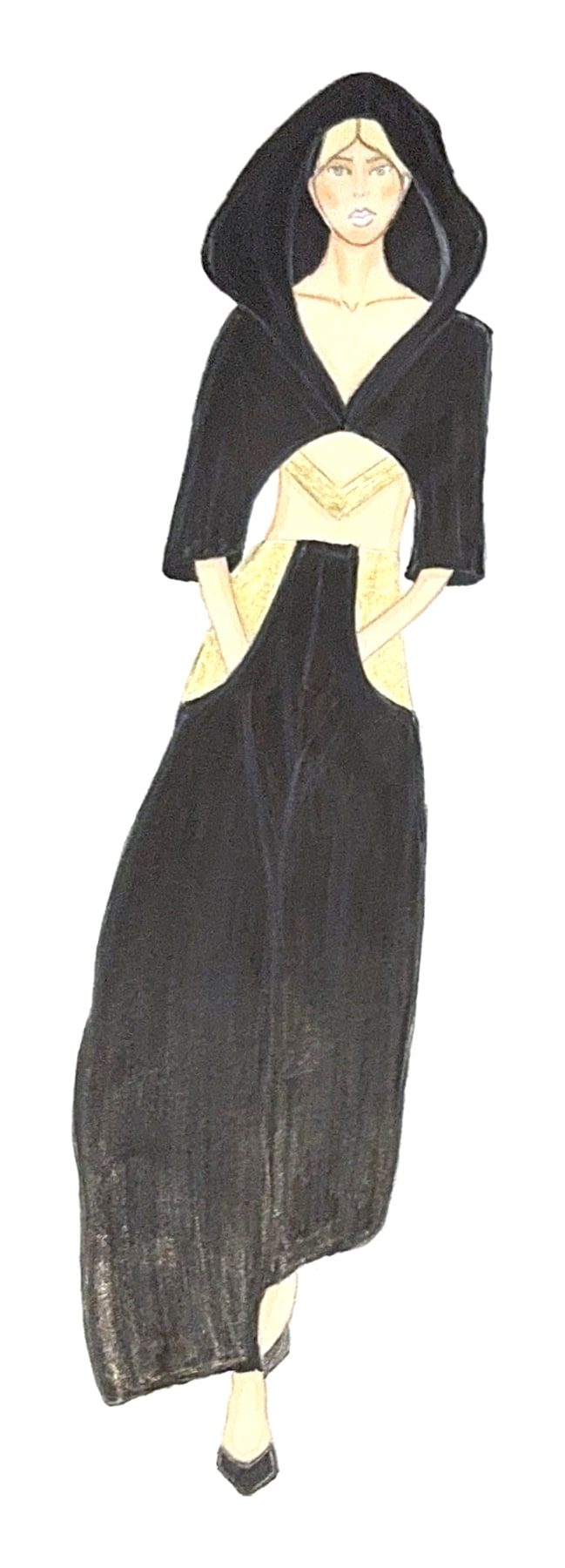 Look 9 fashion illustration — my hand drawing