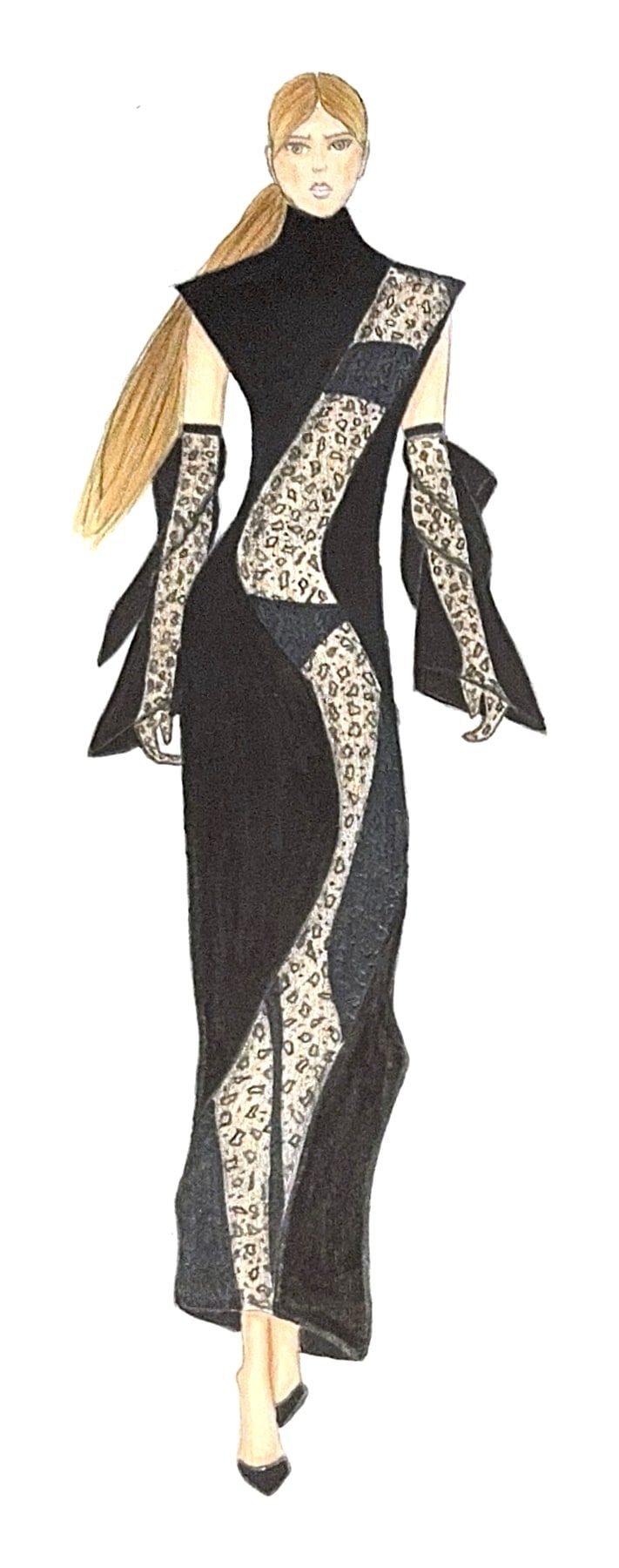 Look 8 fashion illustration — my hand drawing