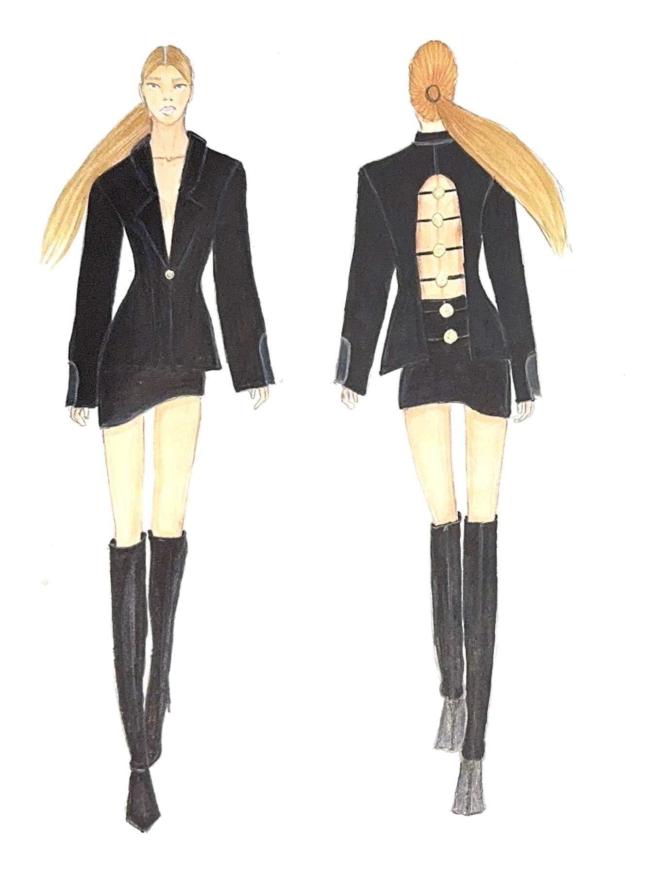 Look 4 fashion illustration — my hand drawing